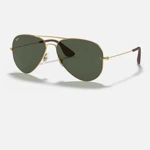 RayBan Aviator Sunglasses Gold Frame Green Lenses